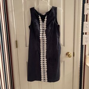 Navy and white dress